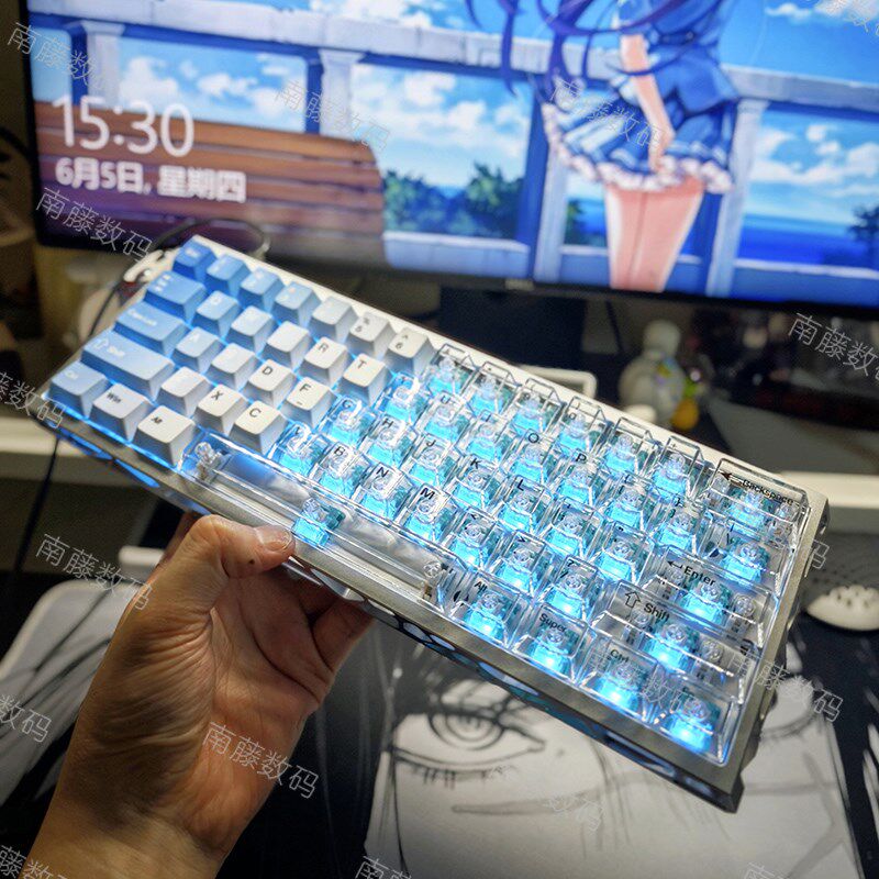 atk68热升华PBT/PC透明双拼键帽64配列原厂满改mad60磁轴键盘ez63