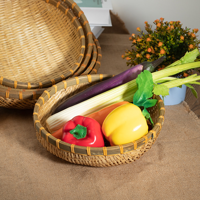 竹编制品烟熏色家用果盘篮农家簸箕收纳筐篮子箩筐花盆筲箕馒头筐,特色手工艺,竹编/竹雕,淘宝优惠券,粉丝福利购,淘宝优惠卷