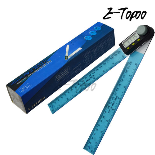 HUOTO 0-200MM 数显角度尺塑料角度尺量角器 PVC材料