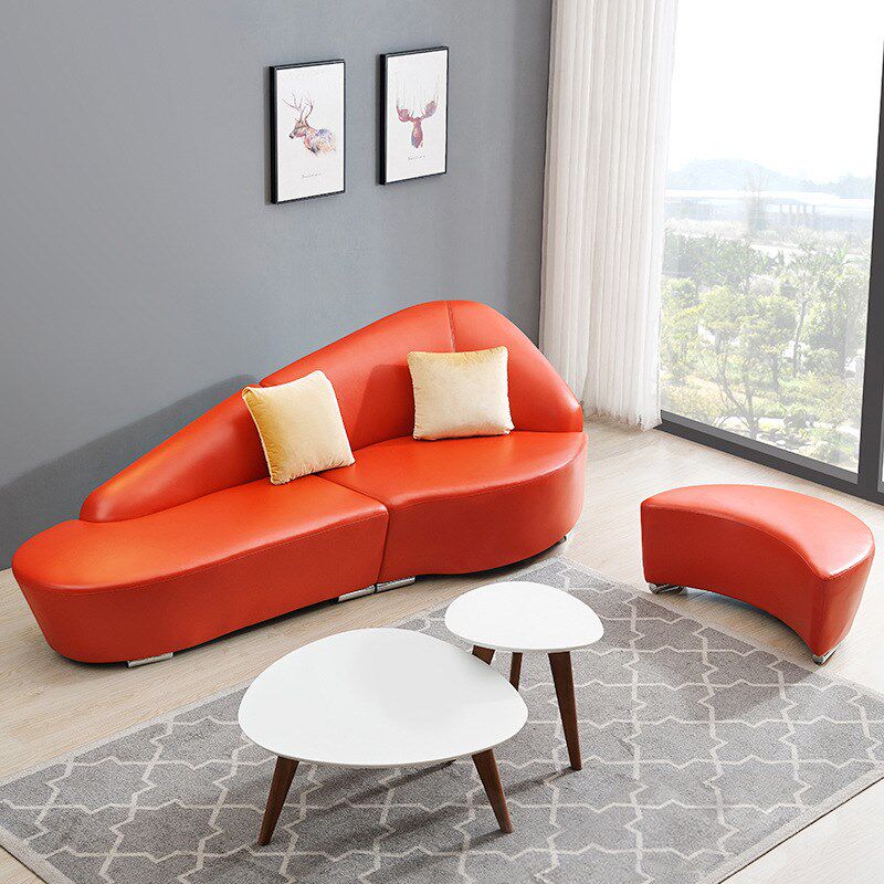 时尚个性真皮沙发 简约现代客厅组合小户型办公创意家具