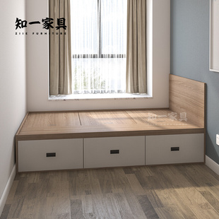 家具小户型储物床单人高箱收纳床j板式抽屉双人床可定制省空间简