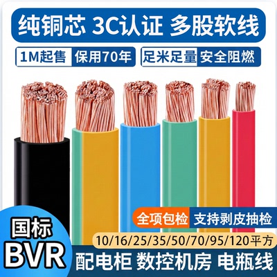 国标BVR10-120平方多股软铜线