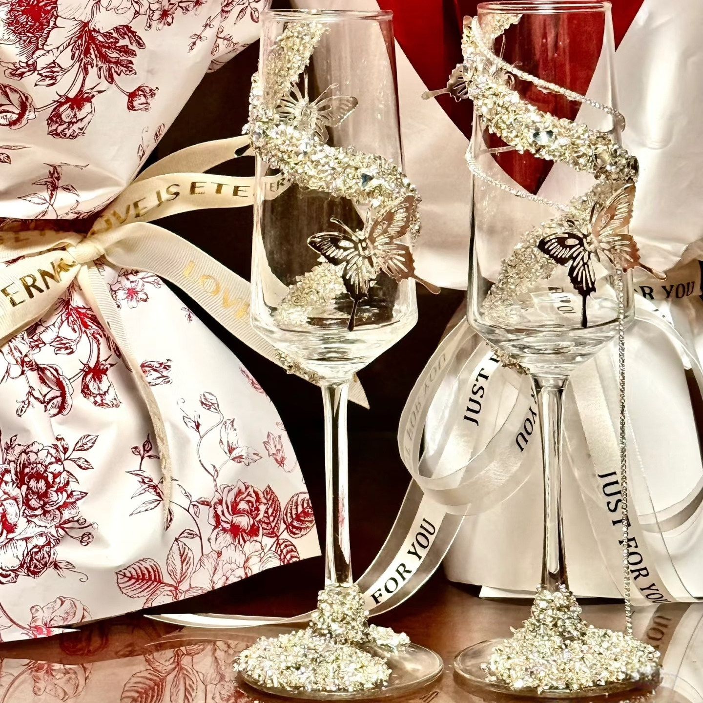 新中式蝴蝶香槟杯DIY材料包