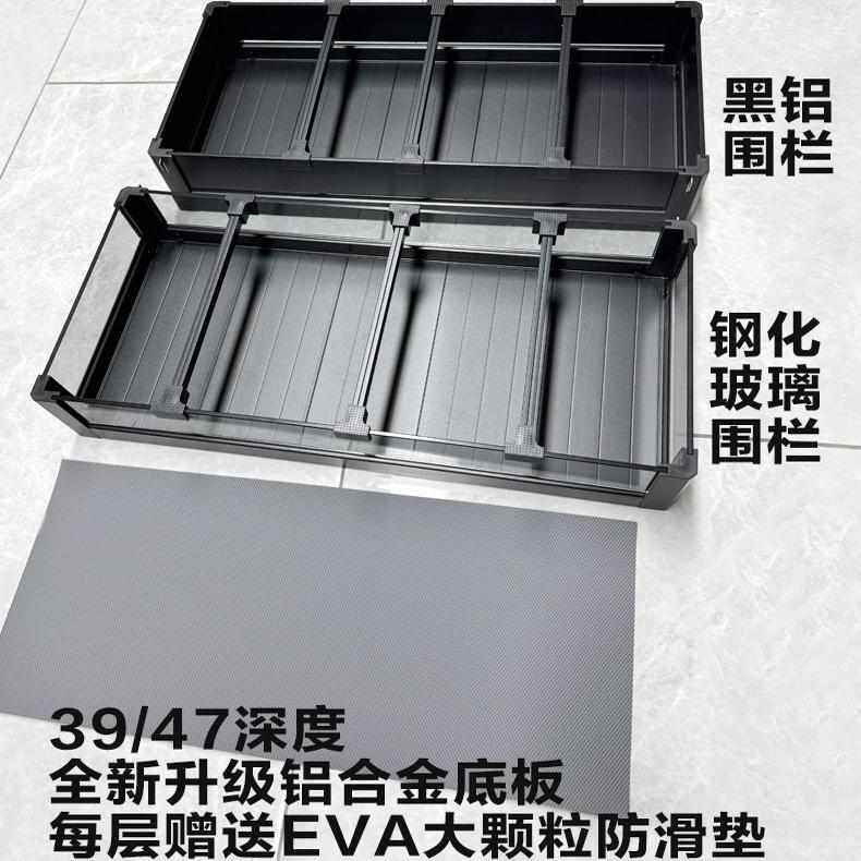 拉篮厨房橱柜200侧250双层调味篮装窄调料铝合金置物架抽屉式柜