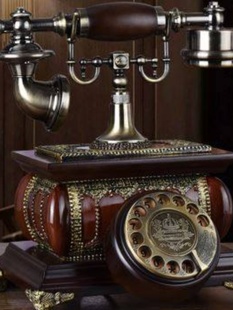 电话家用新 复古中式 仿古电话机实木复古旋转拨号电话机欧式 销老式