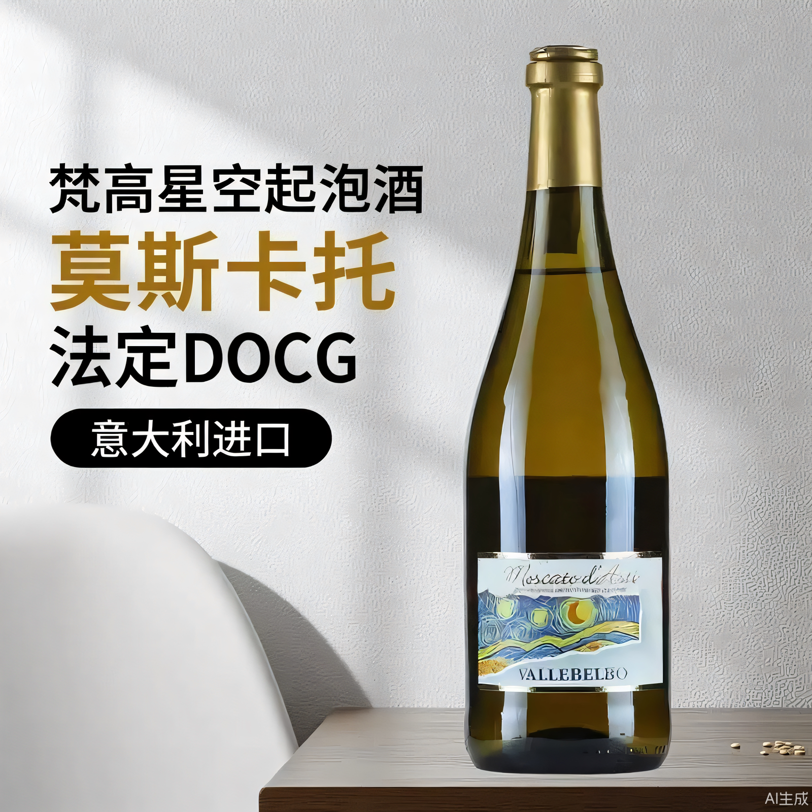 意大利DOCG阿斯蒂莫斯卡托Moscatod' Asti梵星空起泡酒甜白葡萄酒