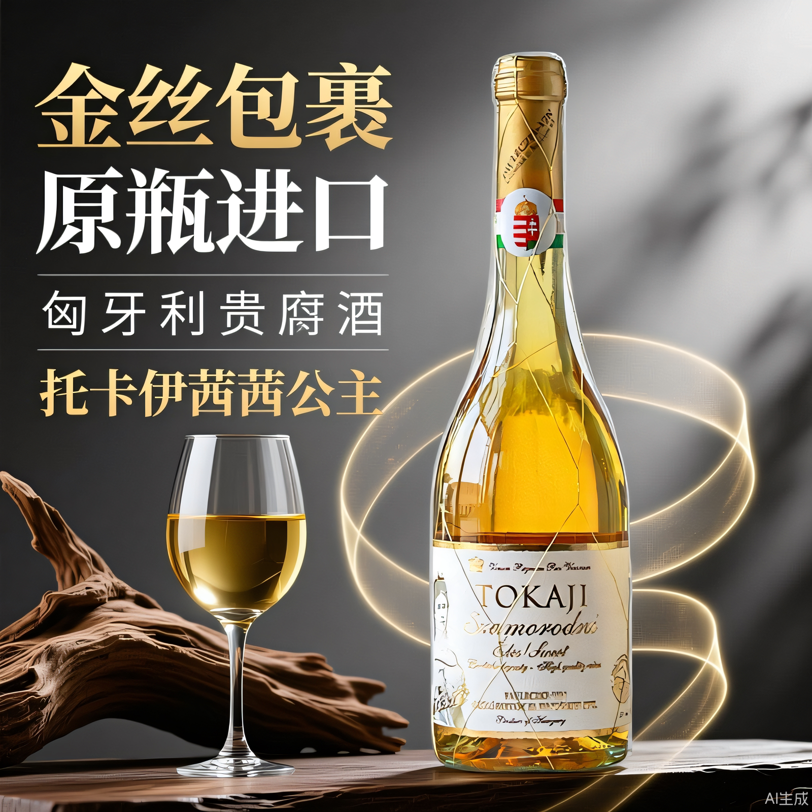 匈牙利进口保罗金线托卡伊tokaji茜茜公主萨摩贵腐甜白葡萄酒17年