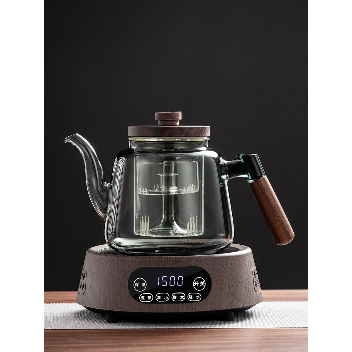 2024新款玻璃煮茶壶蒸煮一体煮茶器电陶炉加厚大容量耐高温烧水壶