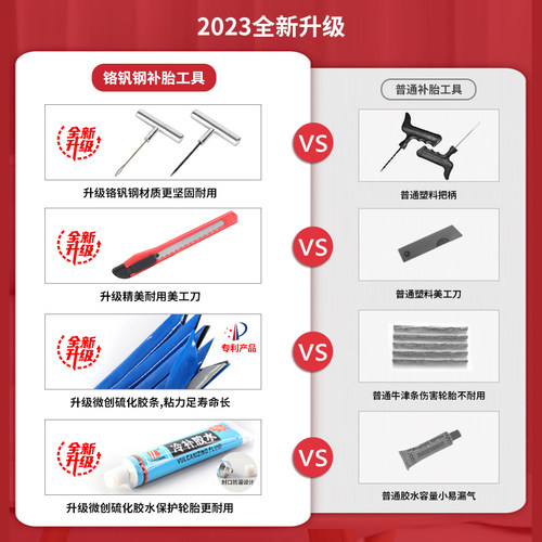 热销补真空胎工具套装电动车x补胎神器摩托车工具包专用应急胶条