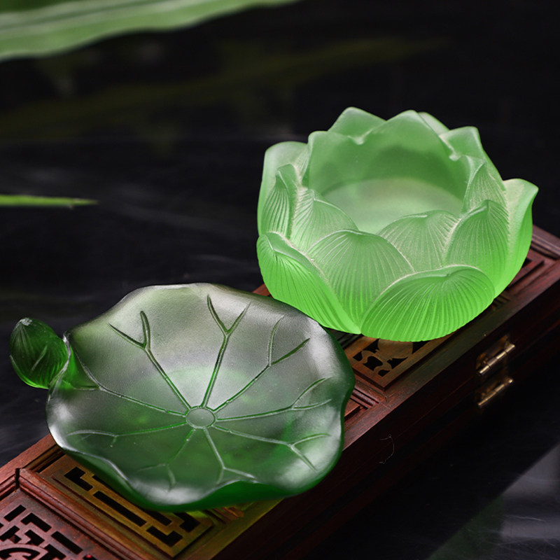 热销七彩琉璃酥油灯座 莲花烛台供D佛灯家用纯铜酥油蜡烛台佛前供