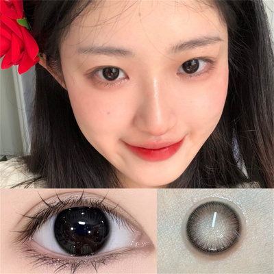 咕咕黑可可糖棕巧色美瞳年抛小直径正品自然隐形眼镜官方旗舰店