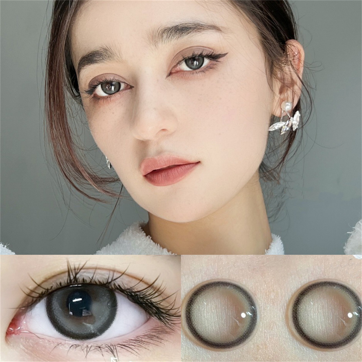 木梨丸啫喱冻美瞳年抛大直径近视正品混血自