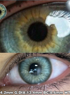 未来细胞灰色美瞳年抛大小直径正品混血自然隐形眼镜官方旗舰店