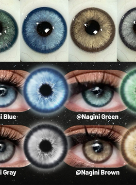 巴洛克银珠棕绿色美瞳二次元显色cosplay大直径混血隐形眼镜年抛