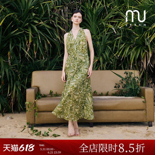 Missonep蝉【法式Urban】浪漫复古风V领荷叶边小飞袖波点连衣裙夏