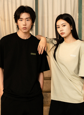 INSIDEDOT 基础系列章仔绣花短袖男女款夏季宽松简约LOGO纯棉T恤