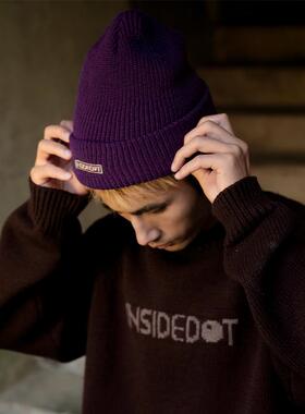 INSIDEDOT 经典系列周边章仔针织帽男女秋冬防寒保暖护耳毛线帽子