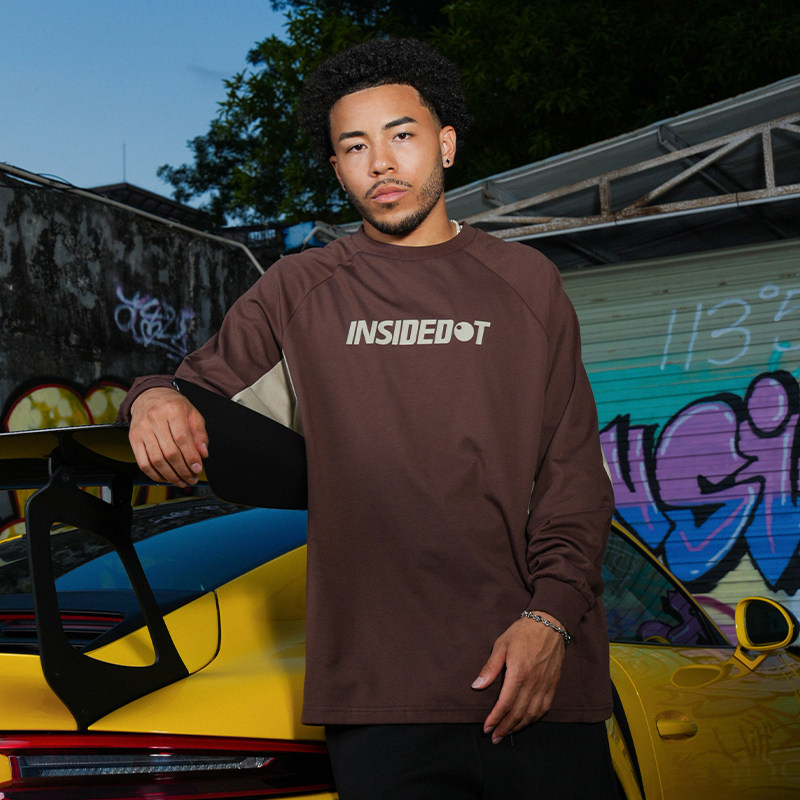INSIDEDOT国潮撞色长袖t恤男2025秋冬新款休闲百搭宽松打底衫上衣,男装,T恤,淘宝优惠券,粉丝福利购,淘宝优惠卷