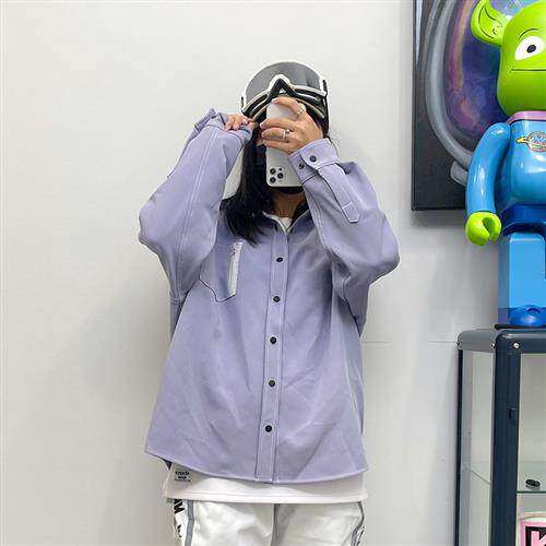 男女单板双板平花公园自由式滑雪衬衣滑雪服背带裤搭配外搭