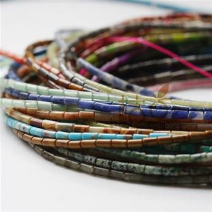 G285 DIY饰品配件半宝石 小石头配珠小珠子 2.5 5mm直管小管直筒