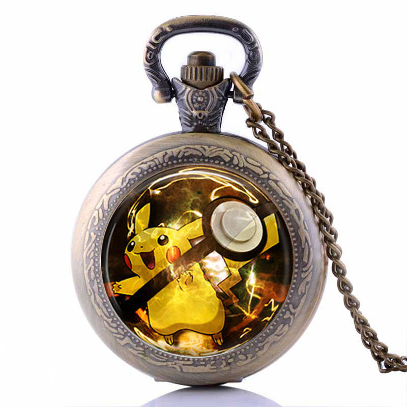 怀表项链吊坠DIY自主项链Pokemon宠物复古精灵Go怀表挂表定制图案