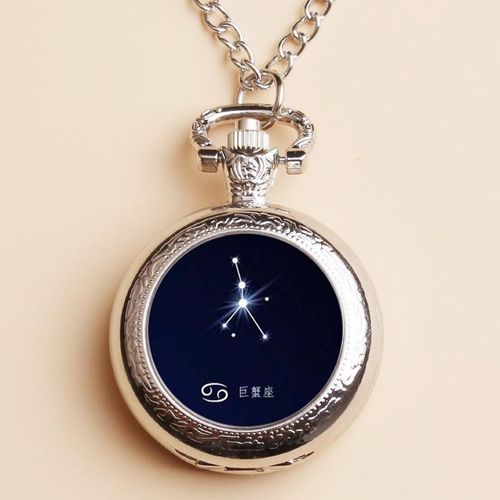 项链表12十二星座翻盖复古怀表个性男女定制照片项链表学生星空挂