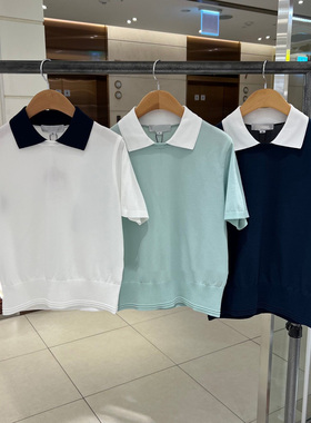 26春夏韩国女士高尔夫球服翻领针织透气短袖T恤golf休闲运动上衣