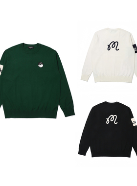 原单高尔夫服装女士针织衫25秋新款圆领百搭休闲运动修身透气毛衣