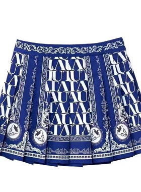 韩国原单高尔夫女装2024新款夏季百褶裙时尚高腰显瘦a字运动短裙