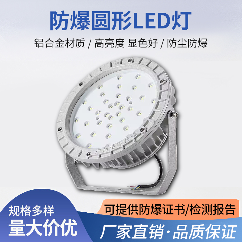 防爆免维护LED照明灯50W100W150W200W投光灯加油站圆形防爆灯泛光