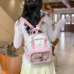 少女风透明痛包双肩包女学生可爱卡通背包2026新款日系出游小书包