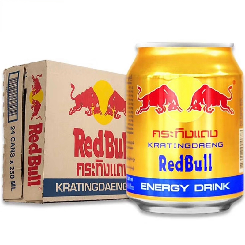 RedBull泰国原装进口红牛维生素正品功能饮料蓝膜250ml*24罐整箱