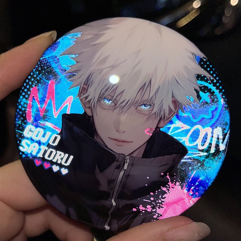 咒术回战五条悟周边双闪反光吧唧同人周边徽章谷子礼物挂件装饰