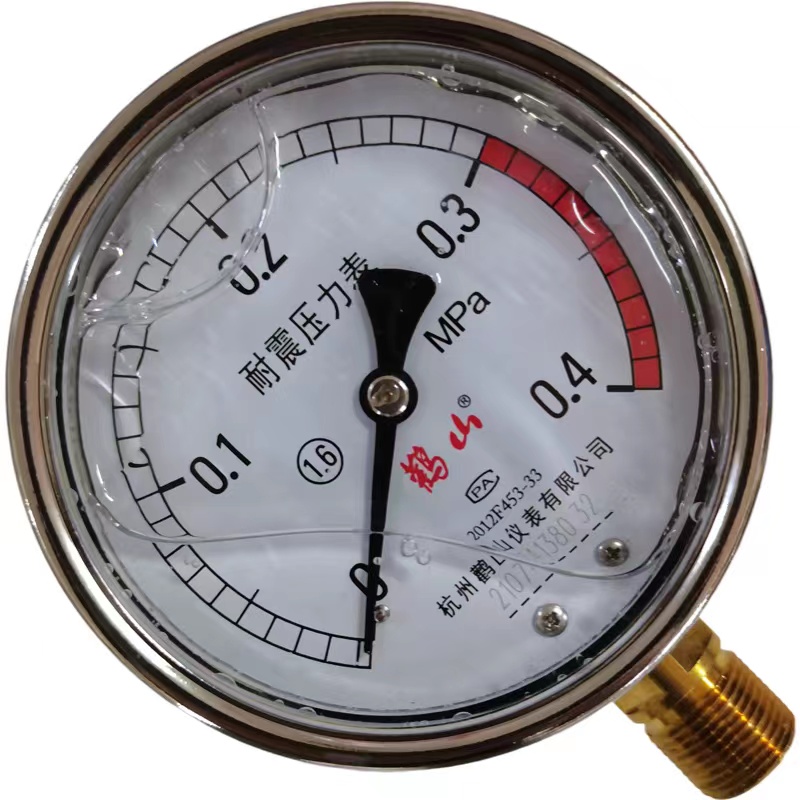 耐震压力表1mpa杭州鹤山仪表抗震液压油压水压气压防震鹳山YN100