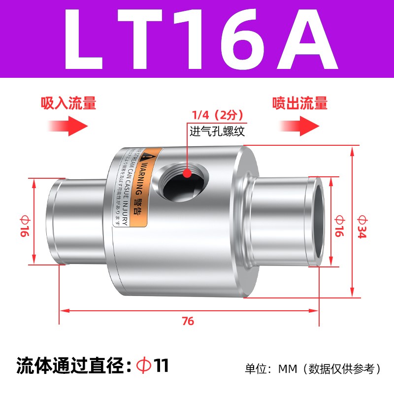 空气放大器气力真空输送器气动颗粒上料吸料器ZH10/20/30-B-X185