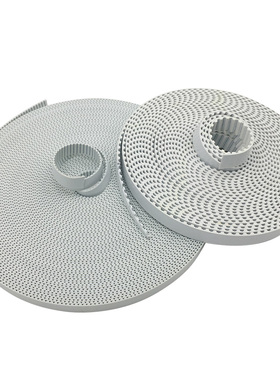 白色聚氨酯钢丝同步带8m5m T10T5AT5AT10PU开口同步带皮带机械手