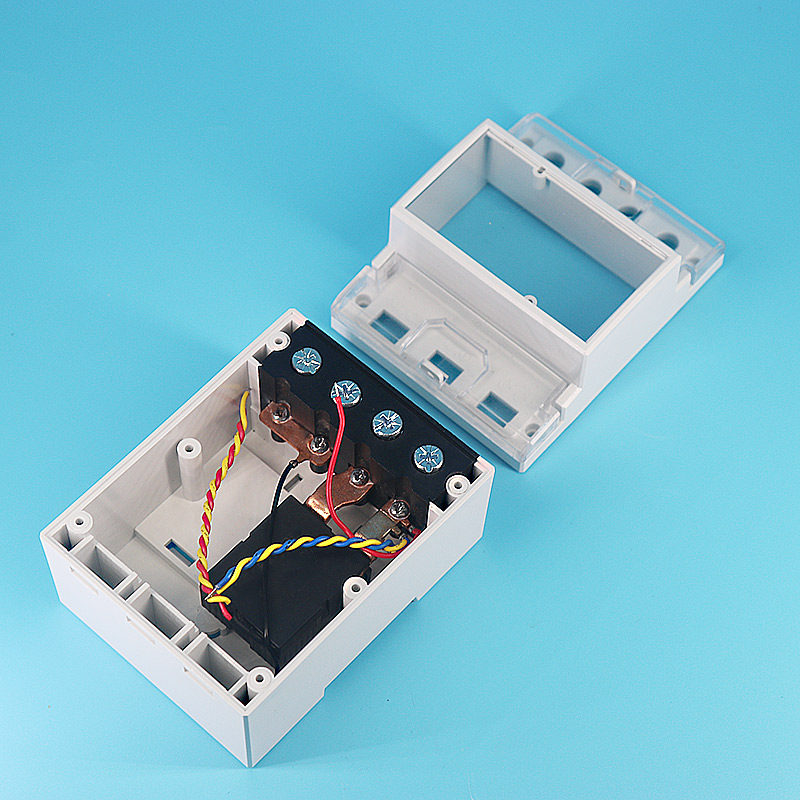 仪器仪表导轨电表壳体4P可放继电器单相控制器塑料开关盒外壳配件