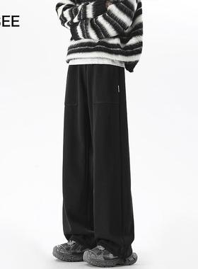 ZSEE 春秋季卫裤男款简约直筒宽松美式潮牌休闲运动长裤