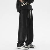 ZSEE休闲卫裤 子潮牌 侧边做旧渐变条纹直筒运动长裤 男宽松大码 美式