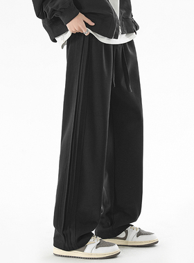 ZSEE春秋美式休闲裤潮牌垂感直筒宽松运动卫裤男拖地伞兵裤长裤子