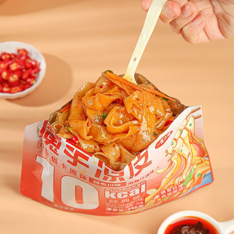 【低卡低脂】魔芋凉皮凉面体即食免煮速食低热量代餐轻食饱腹冷面