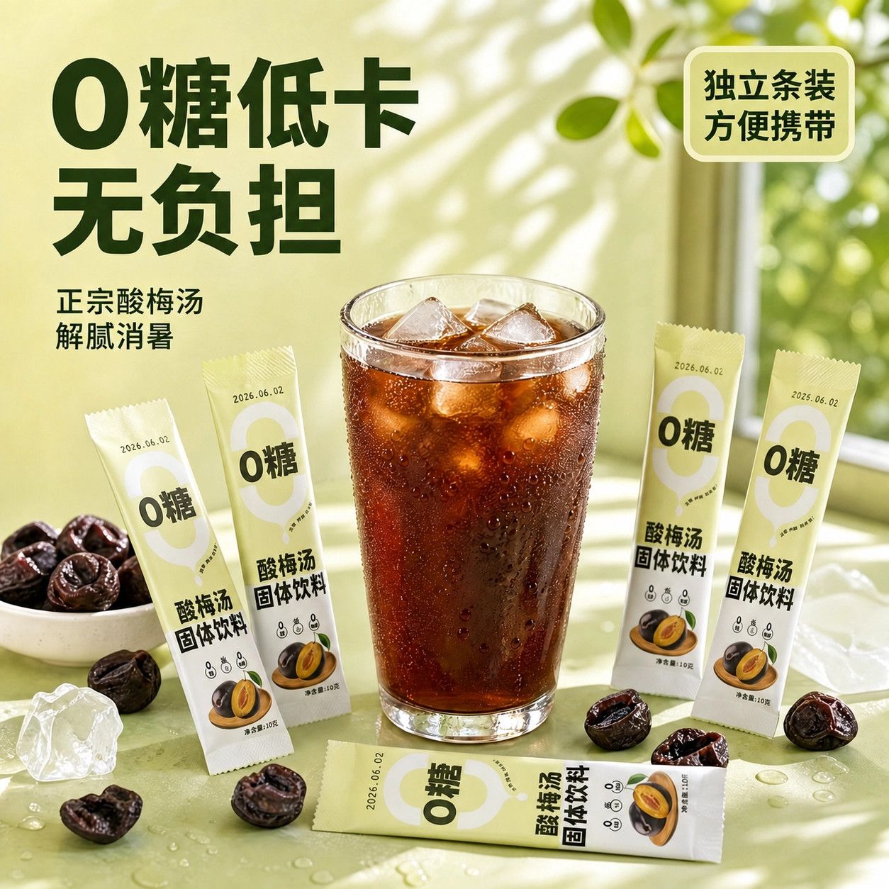 【0糖0脂肪酸梅汤】正宗酸梅汤酸梅粉低卡无糖无糖饮料0糖0脂肪