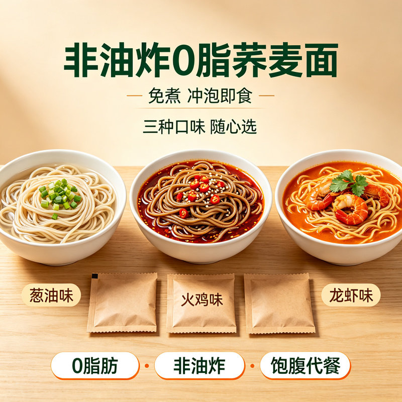 非油炸0脂葱油小龙虾火鸡免煮夜宵拌面面饼粗粮代餐面0糖调料包图片