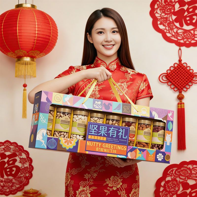年货坚果礼盒混合干果零食大礼包春节过年拜年走亲戚送长辈送礼品