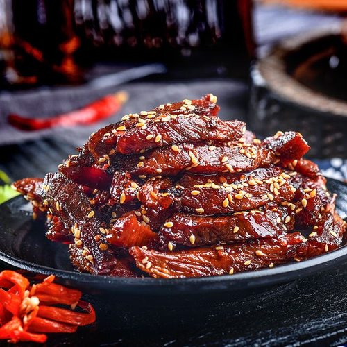 牛肉减脂减肥餐0脂肪开袋即食0卡0反式脂肪酸无添加剂老四川麻辣牛肉干卤味五香酱牛肉营养高蛋白健身轻食代餐低负担夜宵休闲食品