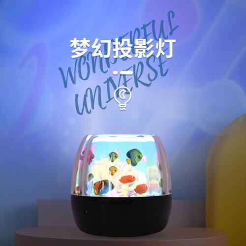 外贸现货水母灯水族LED变色小夜灯USB卧室投影灯鱼灯投影夜灯