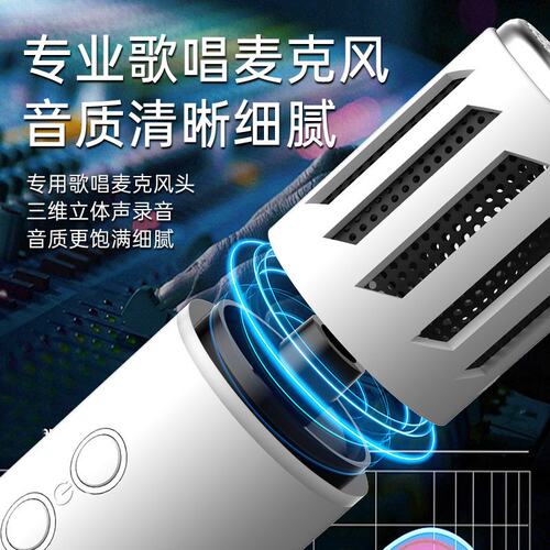 跨境新款蓝牙音响无线直播话筒麦克风话筒一体手机儿童K歌麦克风