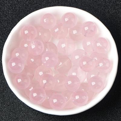 天然冰种透体果冻粉水晶diy手工饰品串珠编织手链项链配件散珠子