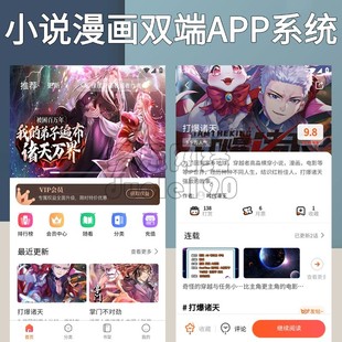 小说漫画APP系统会员月票评论打赏卡密付费免费小说漫画源码多端