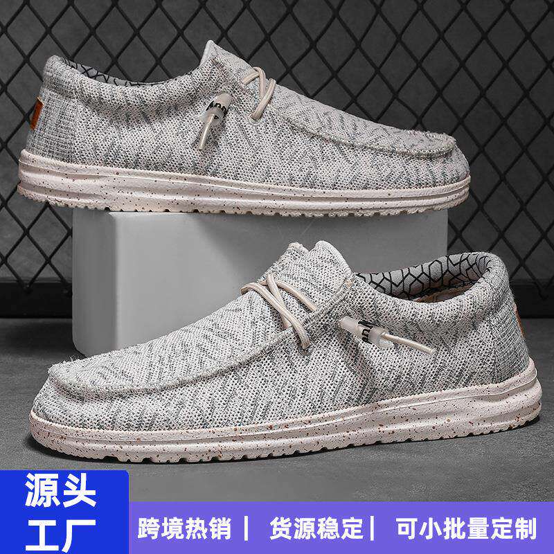 大码48爆款情侣乐福鞋潮休闲鞋男款帆布鞋外贸懒人一脚蹬男鞋